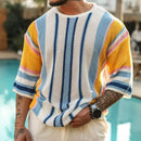 Men's Loose Fit Striped Knit Sweater