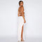 Women's Cut Out Open Back Halter Split Maxi Dress