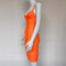 Women's Orange Bandage Sashes Belt Plunge V Bodycon Mini Dress