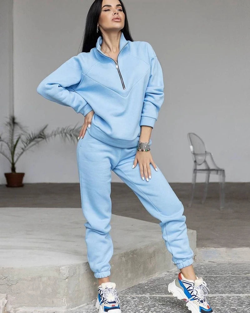 Long Sleeve Zipper Outfits Tracksuit