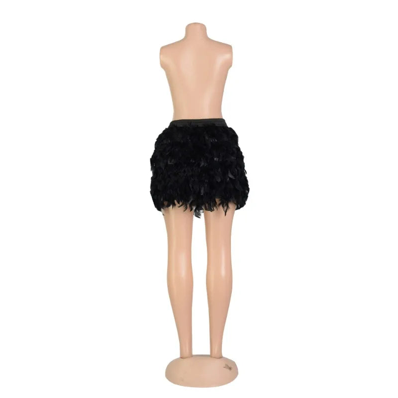 Women's Elastic Waist Fluffy Skirt