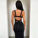 Women's High Split Slim Long Backless Bodycon Dress