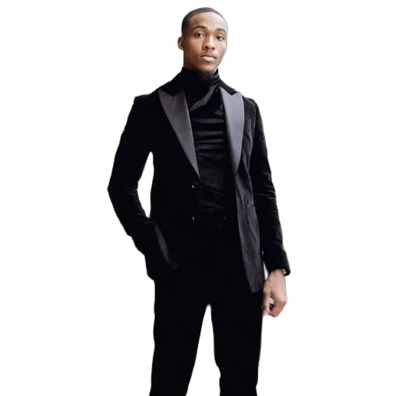 Men's Two Piece Velvet Suit