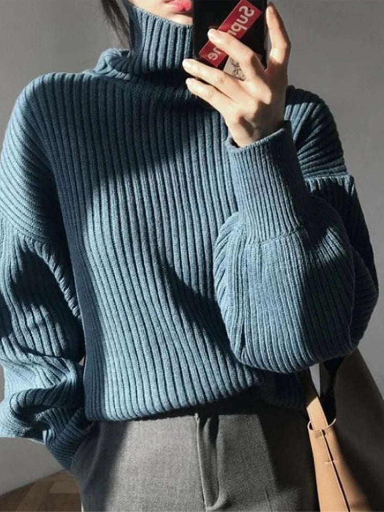 Women Knit Turtleneck Jumper