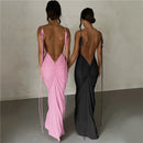 Women’s Low Back Spaghetti Straps Maxi Dress