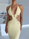 Women's Halter Knit Crochet Bodycon Dress