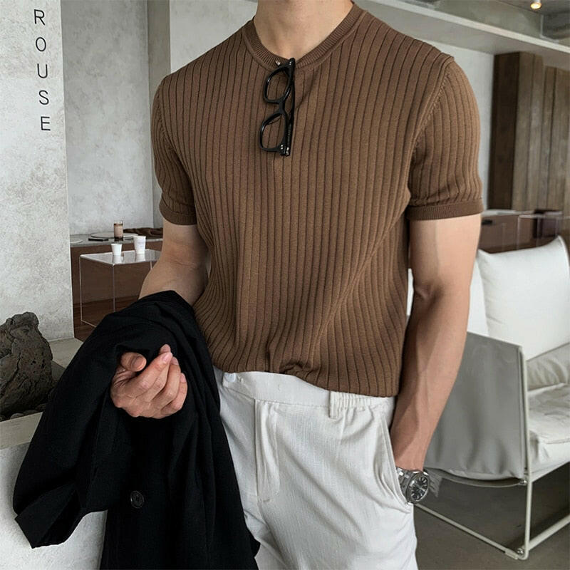 Men's Clothing Knit Polo Shirt