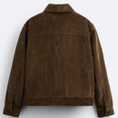 Men's Corduroy Pocket Cargo Lapel Collar Cotton Jacket