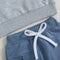 Boys Contrast Color Long Sleeve Sweatshirt and Elastic Pants Co-Ord