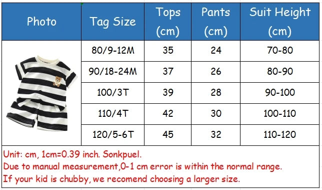 Short-sleeved Outfits Babies Girls Striped T-shirt Shorts Toddler Boy Fashion Summer Costume New Style Casual Sports 2 Piece/Set