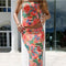 Women’s Floral Print Top and Bodycon Long Skirt Sets