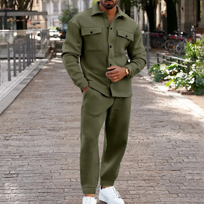 Men's Long-Sleeved Jacket And Pant Sets