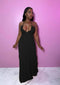 Women's Sleeveless Strap V-neck Long Maxi Dress