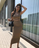 Women’s Cropped Top and Chic Split Skirt Sets