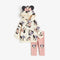 Girls Cartoon Full Print Hooded Jumper With Mouse Ears And Long Pants Sets