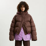 Women Short Fluffy Puffer Jacket