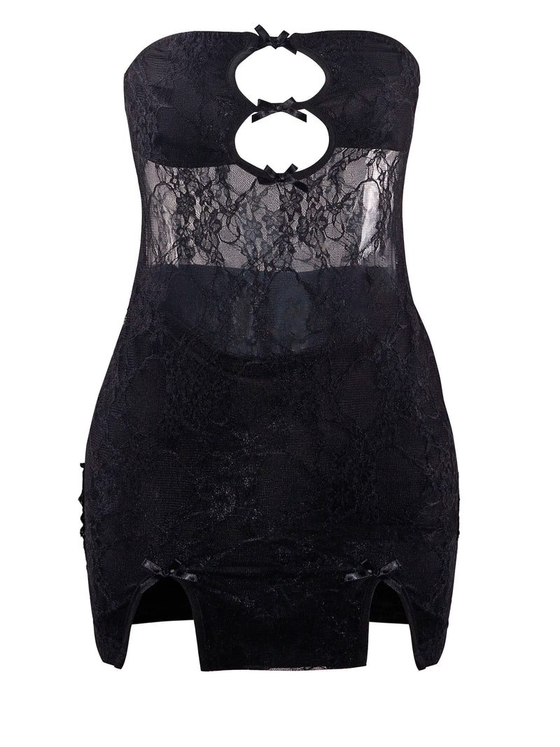 Women's Mini Dress With Lace Cutout