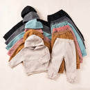 Boys Girls Hooded Solid Color Tracksuit