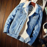 Plush Lining Denim Jacket for Men