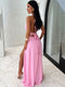 Women's Halter Backless Sleeveless High Slit Long Dress