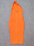 Women's Hot Orange Asymmetrical Backless Bandage Maxi Dress