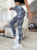 Women Seamless Tie Dye High Waist Tummy Control Leggings