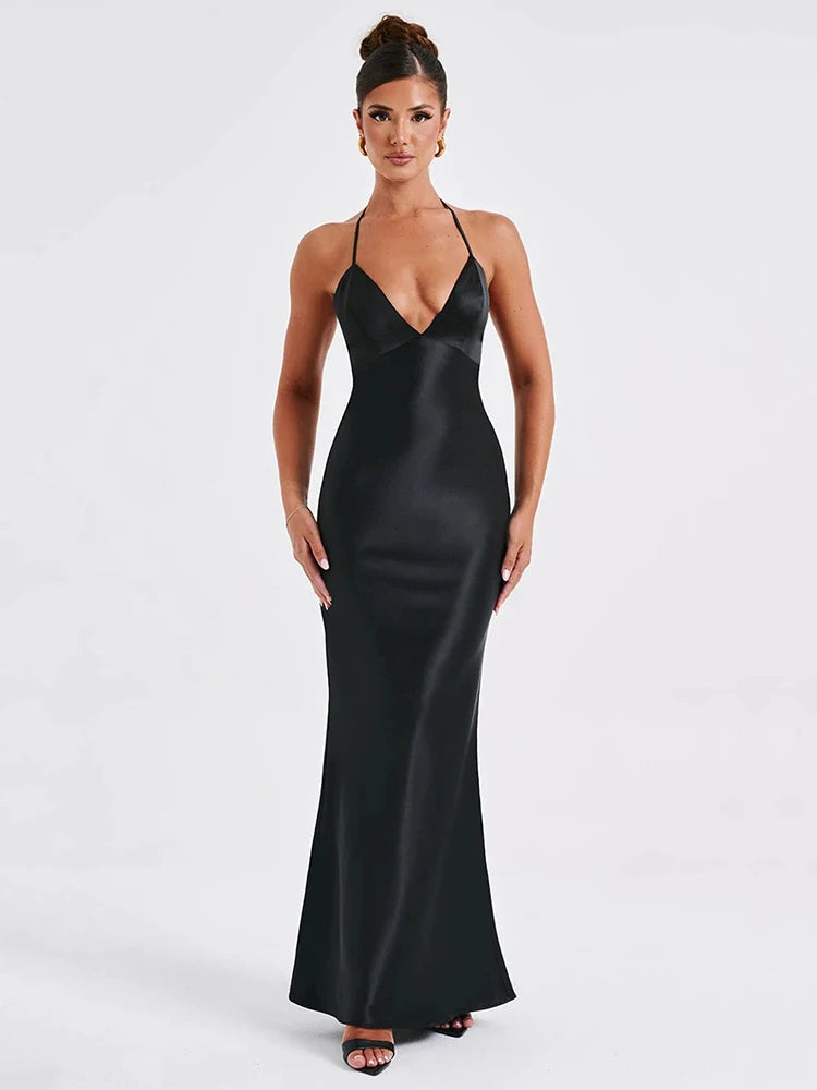 Women's Elegant Backless Maxi Dress