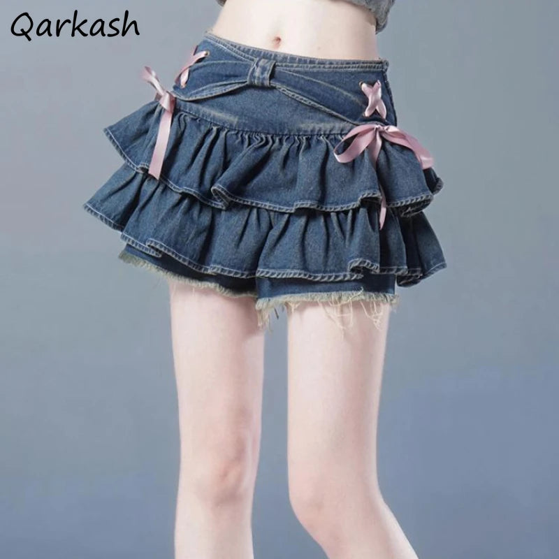 Mini Denim Skirt for Women (Gothic Y2K Style)