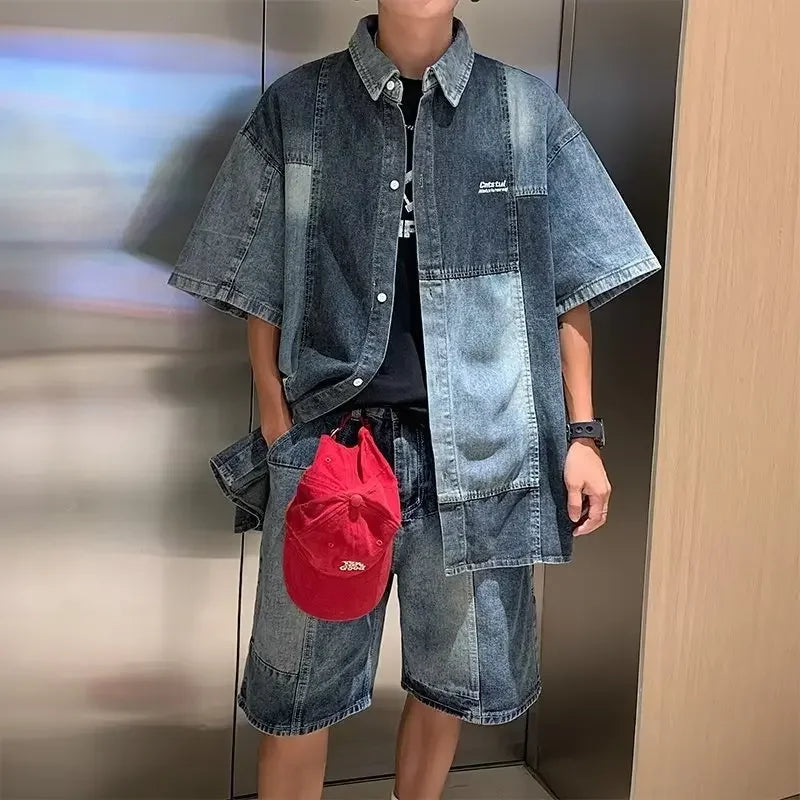 Half-Sleeve Denim Shirt