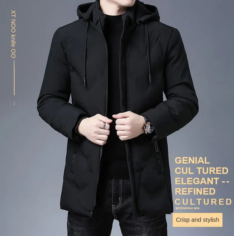 Casual Hooded Long Coats For Men