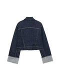 Women Denim Blue Single Breasted Jackets