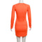 Women's Square Neck Low Cut Long Sleeve Mini Dress