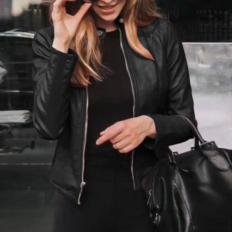 Slim Fit Faux Leather Jacket