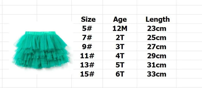 Girls Solid Mini Casual Tutu Skirts