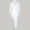 Women's Long Sleeve Knitted Open long Dress