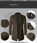 Men's Long Woolen Coat