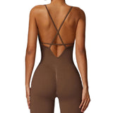 Women's Seamless Scrunch Butt High Elastic Workout Jumpsuit