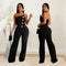 Women's Elegant Button Strapless Sleeveless Irregular Jumpsuits