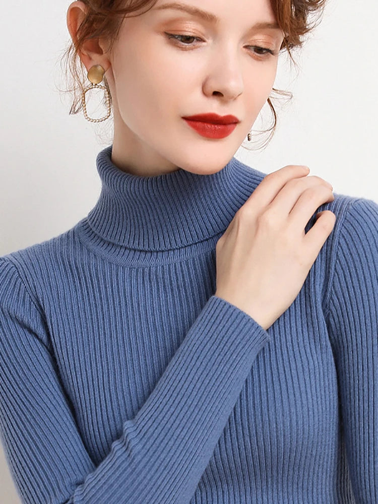 Women Knitted Turtleneck Sweater
