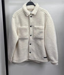 Men’s White Cargo Lambswool Cotton Jacket