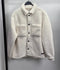 Men’s White Cargo Lambswool Cotton Jacket