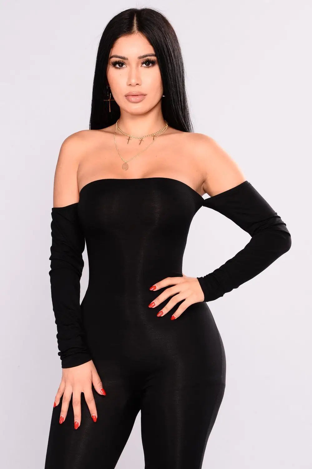 Women Off Shoulder Bodycon Jumpsuit