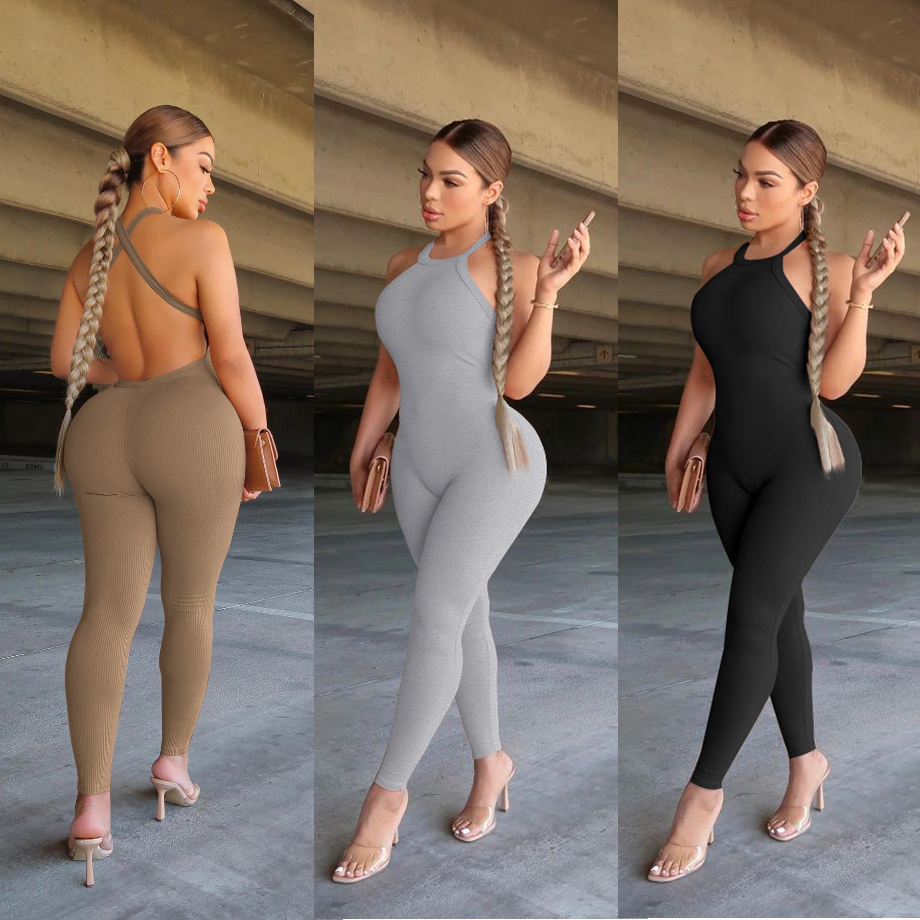 Ribbed One Piece Jumpsuit