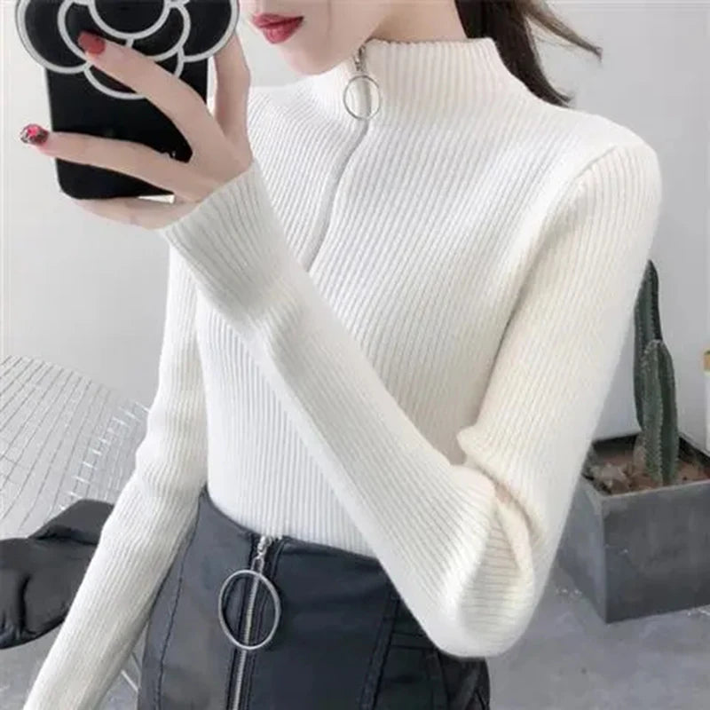 Half Zipper Neck Jumper Sweater