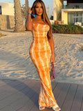 Women Sleeveless Slim Beach Long Dress