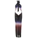 See-Through Gradient Print Knot Hollow Cross Halter Sleeveless Long Bodycon Dress