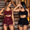 Women's Spaghetti Strap Crop Tops and Bodycon Shorts Sets