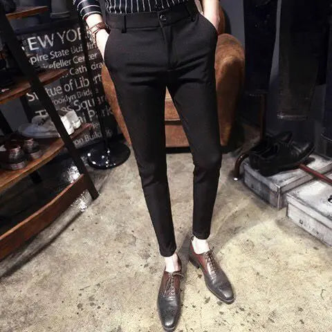 Summer Men's Ankle Length Suit Pants