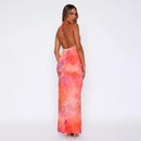 Women's Robe Sleeveless Backless High Split Long Dress