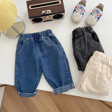 Boys Casual Solid Denim Pants